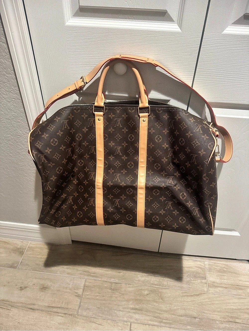 Inspired brand Keepall Bandouliere 55 Travel Bag Brown & Tan